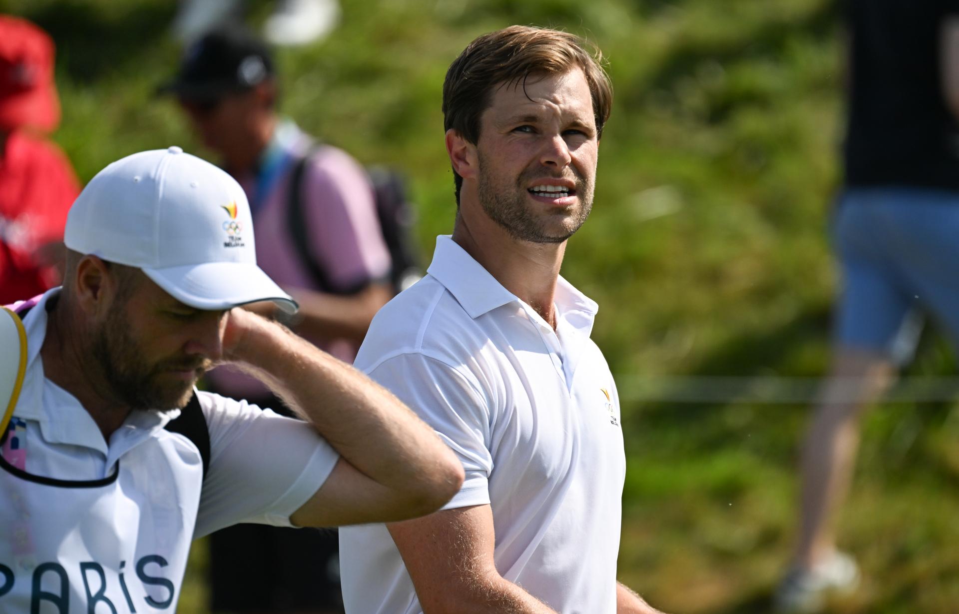Belgian golfer Thomas Detry pictured during the men's Men's stroke play golf competition at the Paris 2024 Olympic Games, on Thursday 01 August 2024 in Paris, France. The Games of the XXXIII Olympiad are taking place in Paris from 26 July to 11 August. The Belgian delegation counts 165 athletes competing in 21 sports. BELGA PHOTO ANTHONY BEHAR ** ** *** BENELUX ONLY ***