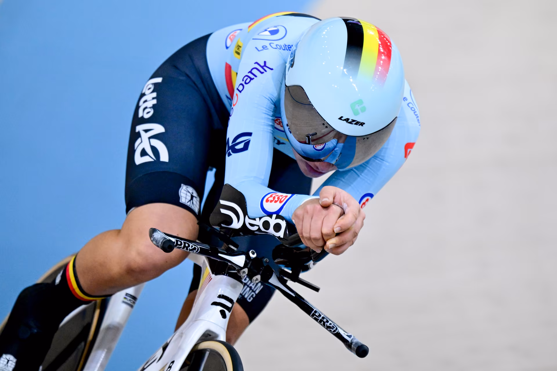 Belgian Luca Vierstraete pictured in action during the women's Individual Pursuit qualifications at day 4 of the 2026 UEC Track Elite European Championships, in Konya, Turkey, Wednesday 04 February 2026. The European Championships take place from 01 to 05 February 2026. BELGA PHOTO DIRK WAEM