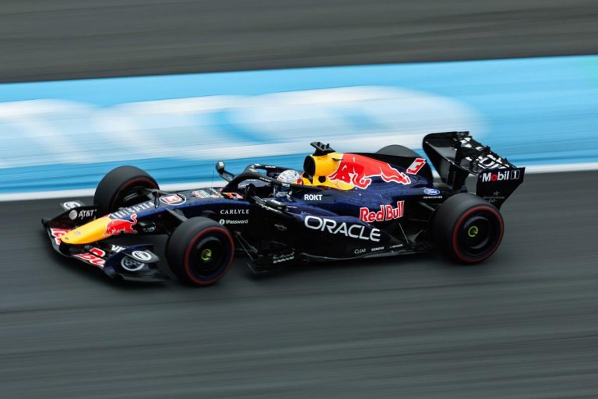 Red Bull Racing's Dutch driver Max Verstappen drives during the qualifying race of the Formula One Dutch Grand Prix at The Circuit Zandvoort, western Netherlands, on August 22, 2026. SIMON WOHLFAHRT / AFP