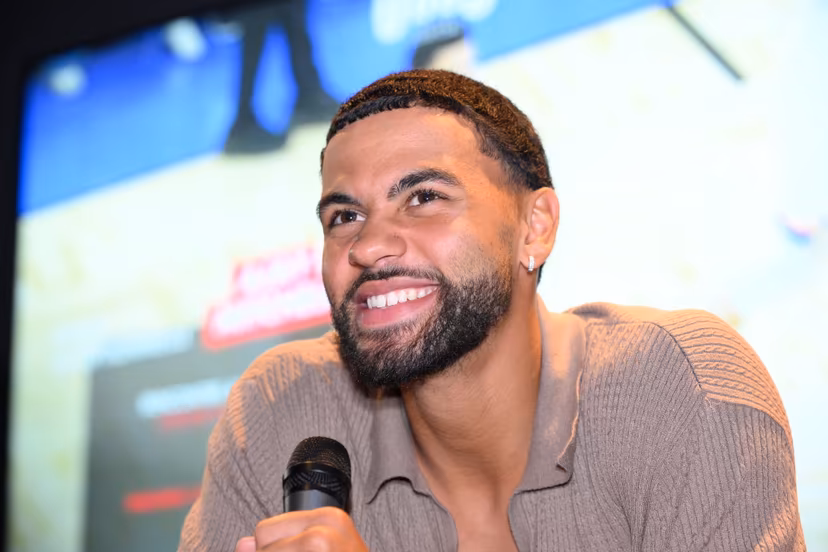 Belgian NBA player from Oklahoma City Ajay Mitchell picture during a meet and greet, Wednesday 22 July 2026 in Herstal. BELGA PHOTO JOHN THYS
