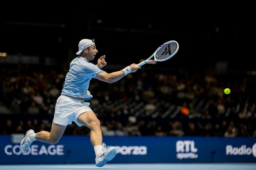 Tallon Griekspoor of the Netherlands pictured in action during the European Open ATP tennis tournament in Brussels, on Friday 23 October 2026. This year's edition of the tournament is taking place from 17 to 25 October BELGA PHOTO JASPER JACOBS