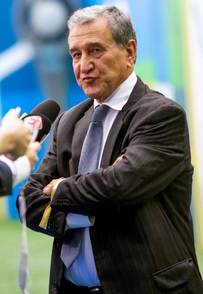 Former Brazilian national team coach and World Champion (1994) Carlos Alberto Parreira attends the inauguration ceremony of Brazilian Football Confederation (CBF) new president Rogerio Caboclo (out of frame), at the CBF headquarters in Barra da Tijuca, Rio de Janeiro, Brazil on April 9, 2019. Douglas Shineidr / AFP