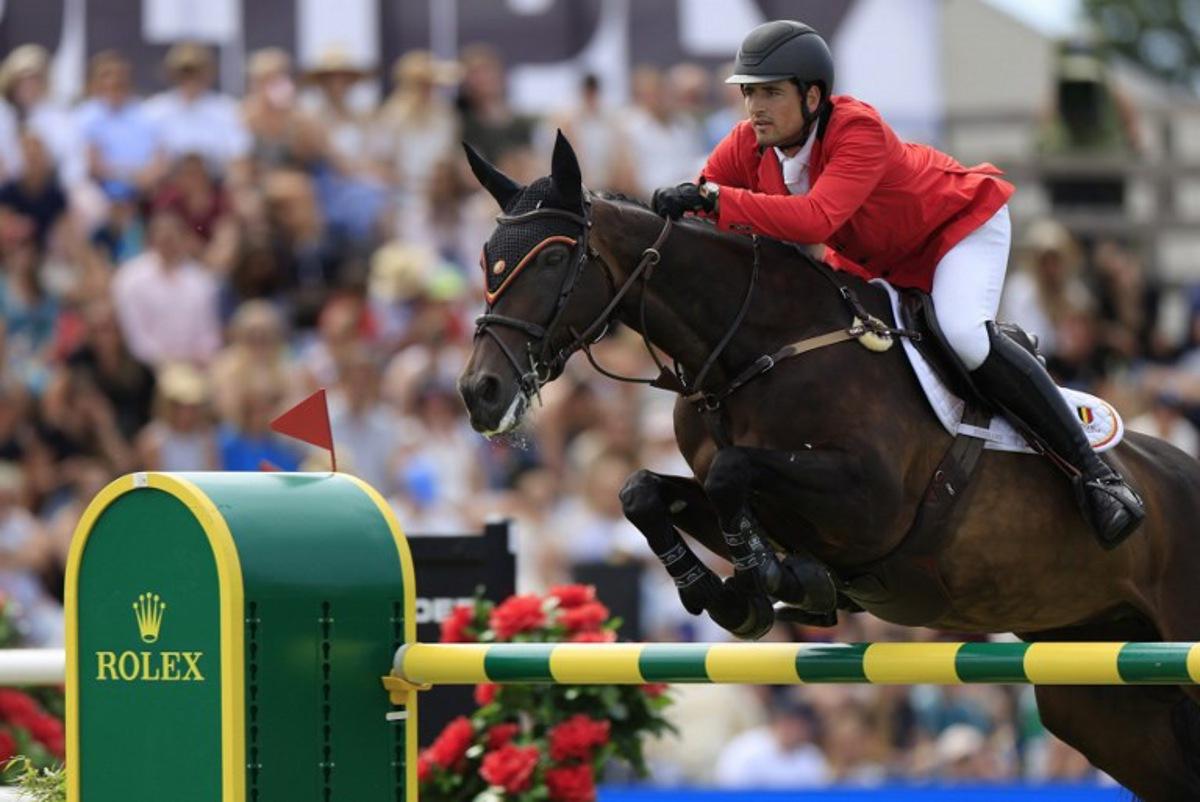 Belgium's Nicola Philippaerts competes on the horse "Katanga V/H Dingeshof" during the Falsterbo Nations Cup 2026 international show jumping event as part of the Falsterbo Horse Show in Falsterbo, Sweden, on July 10, 2026. Andreas HILLERGREN / TT News Agency / AFP