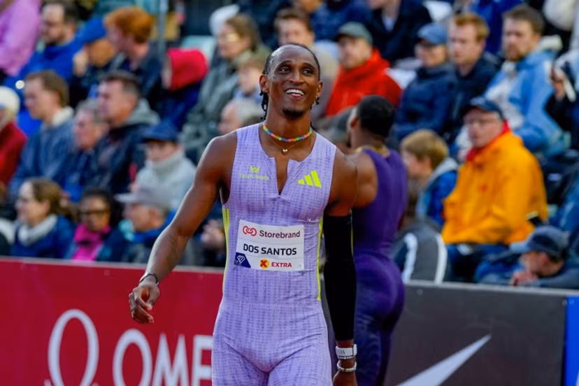 Brazil's Alison Dos Santos reacts prior to the Men's 400m Hurdles event of the Olso Diamond League athletics meeting in Oslo, Norway, on June 10, 2026. Heiko Junge / NTB / AFP