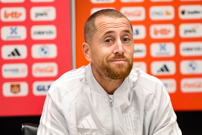 Belgium's U21 head coach Gil Swerts pictured during a press conference of the Red Devils U21 youth team, the Belgian youth national soccer team, at the national training center in Tubize, Wednesday 23 September 2026. The team is preparing for fixtures in the Euro 2027 qualifiers games. BELGA PHOTO BRUNO FAHY